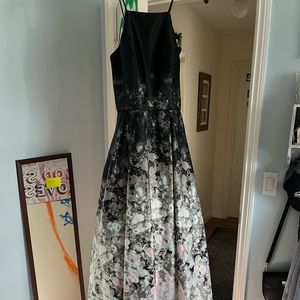 prom dress worn once, it’s long but longer in the back so it has a train